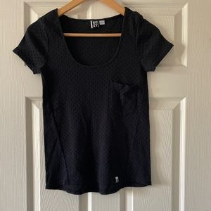 2 for $12 | Roxy Polka Dot Black Short Sleeve T Shirt XS